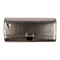 Close Out Deal -  Metallic Envelope Clutch Bag with Shoulder Strap Chain (Size 26x12x4 Cm) - Gold