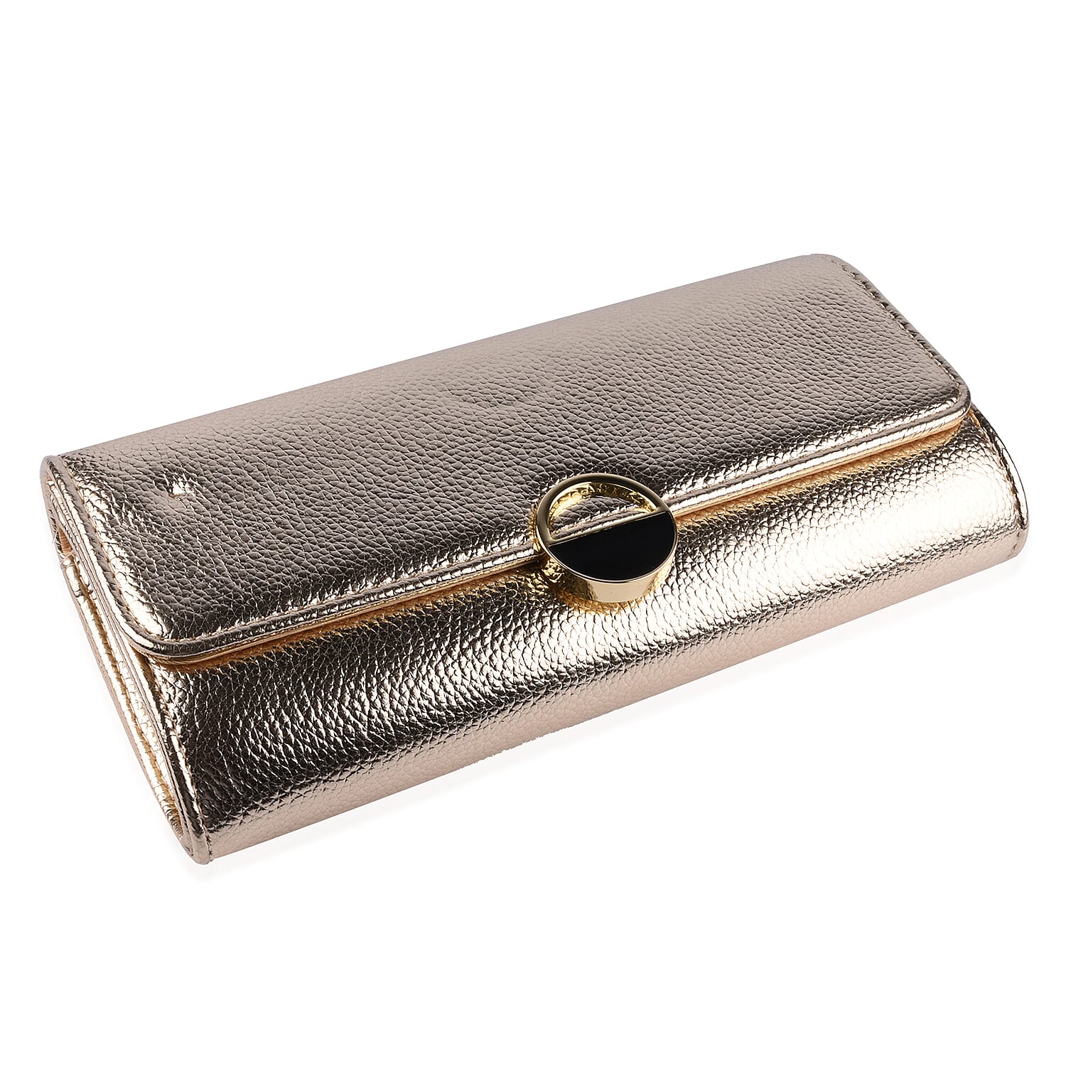 Close Out Deal - Metallic Envelope Clutch Bag with Shoulder Strap Chain (Size 26x12x4 Cm) - Gold