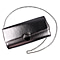 Close Out Deal  Metallic Envelope Clutch Bag with Shoulder Strap Chain  Pewter