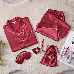 La Marey 5 Piece Sleepwear Set - Navy and White