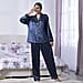 La Marey 5 Piece Sleepwear Set - Navy and White