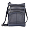 Genuine Leather Crossbody Bag with Adjustable Leather Shoulder Strap - Black