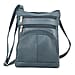 Genuine Leather Crossbody Bag with Adjustable Leather Shoulder Strap - Black