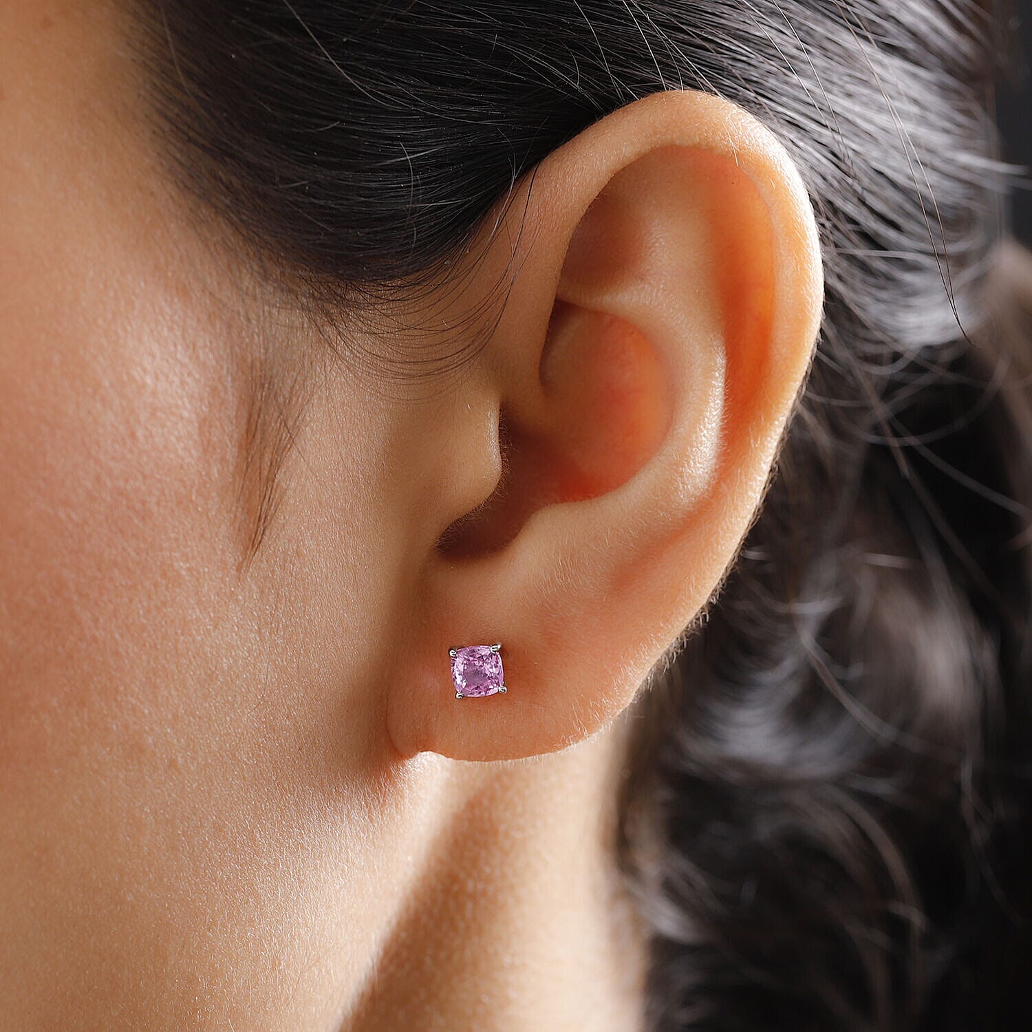 RHAPSODY 950 Platinum AAAA Pink Sapphire Stud Earrings (with Screw Backs) 1.13 Ct.