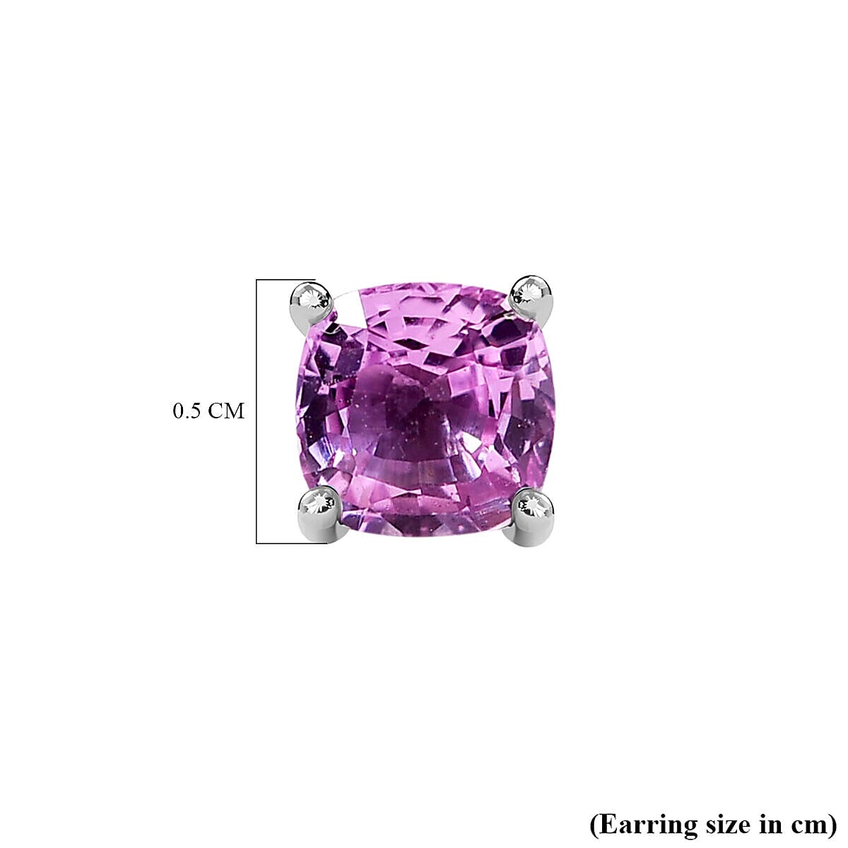 RHAPSODY 950 Platinum AAAA Pink Sapphire Stud Earrings (with Screw Backs) 1.13 Ct.