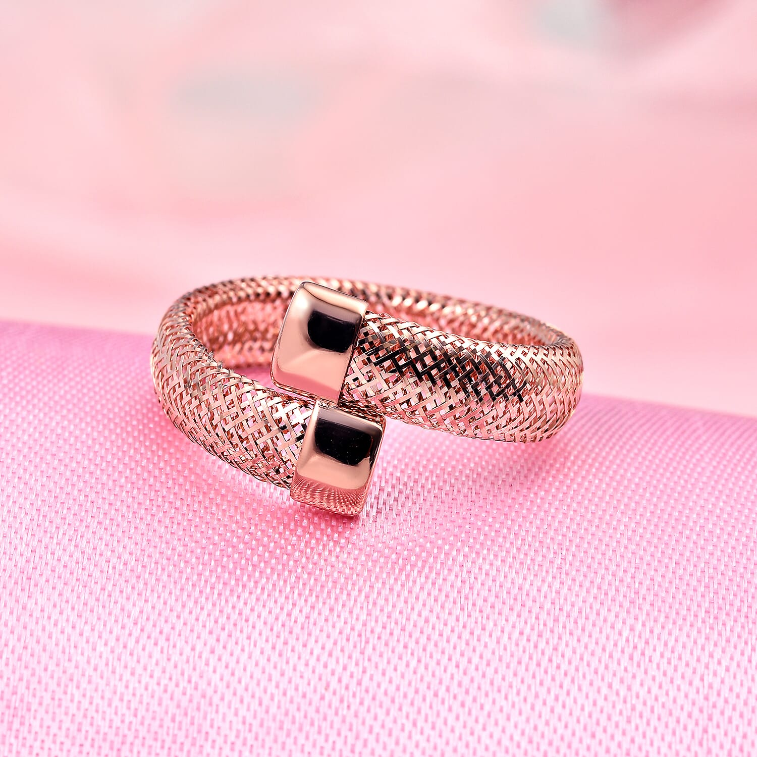 9K Rose Gold Adjustable Ring (Size Medium) (Size K To P)