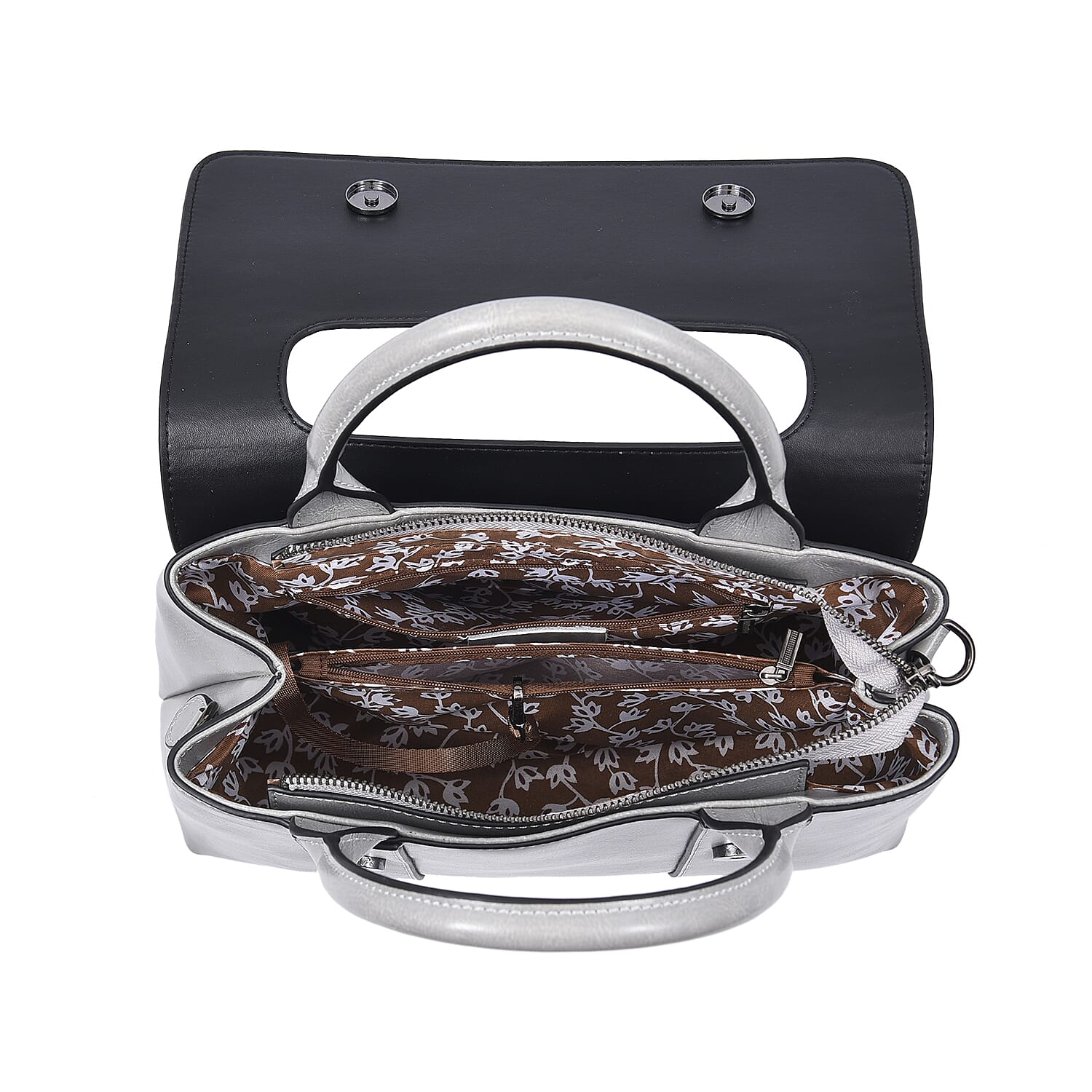 Hong Kong Closeout Collection Genuine Leather Croc Embossed Convertible Bag with Long Strap - Brown