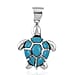 Spiny Turquoise Pendant With Oxidised in Rhodium Overlay Sterling Silver, Silver Wt. 5.4 Gms 1.06 Ct
