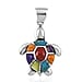 Spiny Turquoise Pendant With Oxidised in Rhodium Overlay Sterling Silver, Silver Wt. 5.4 Gms 1.06 Ct