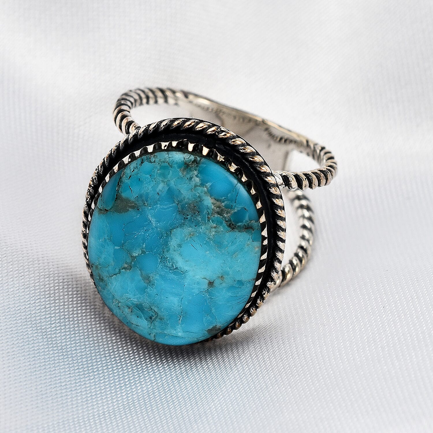 Santa Fe Collection - Turquoise Ring in Sterling Silver 5.00 Ct.