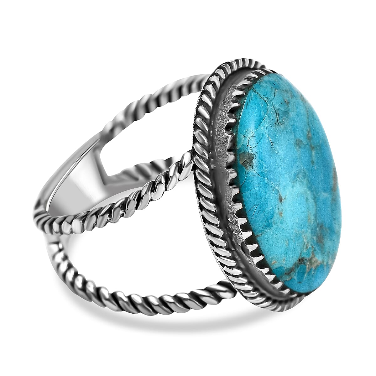 Santa Fe Collection - Turquoise Ring in Sterling Silver 5.00 Ct.