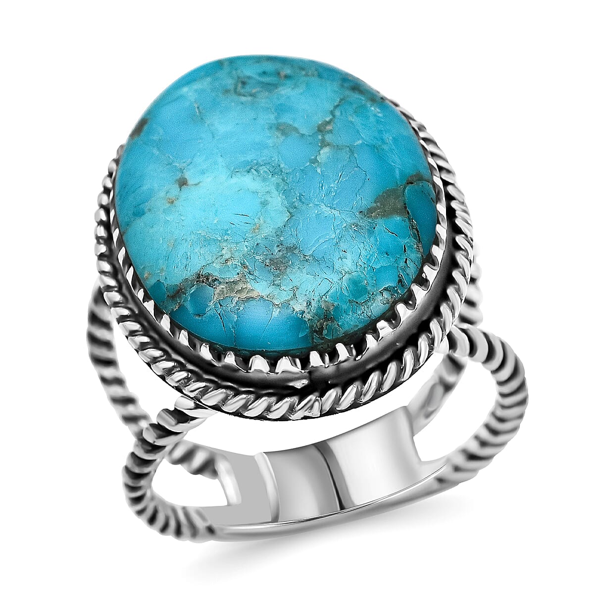 Santa Fe Collection - Turquoise Ring in Sterling Silver 5.00 Ct.
