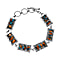 Santa Fe Collection - Spiny Turquoise Bracelet (Size - 7.5 With Extenders) With T- Bar Clasp in Rhodium Overlay Sterling Silver 5.85 Ct, Silver Wt. 13.3 Gms