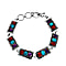 Santa Fe Collection - Multi Gemstone Bracelet (Size - 7.5 With Extenders) With T-Bar clasp in Rhodium Overlay Sterling Silver 5.85 Ct, Silver Wt.13.30 Gms