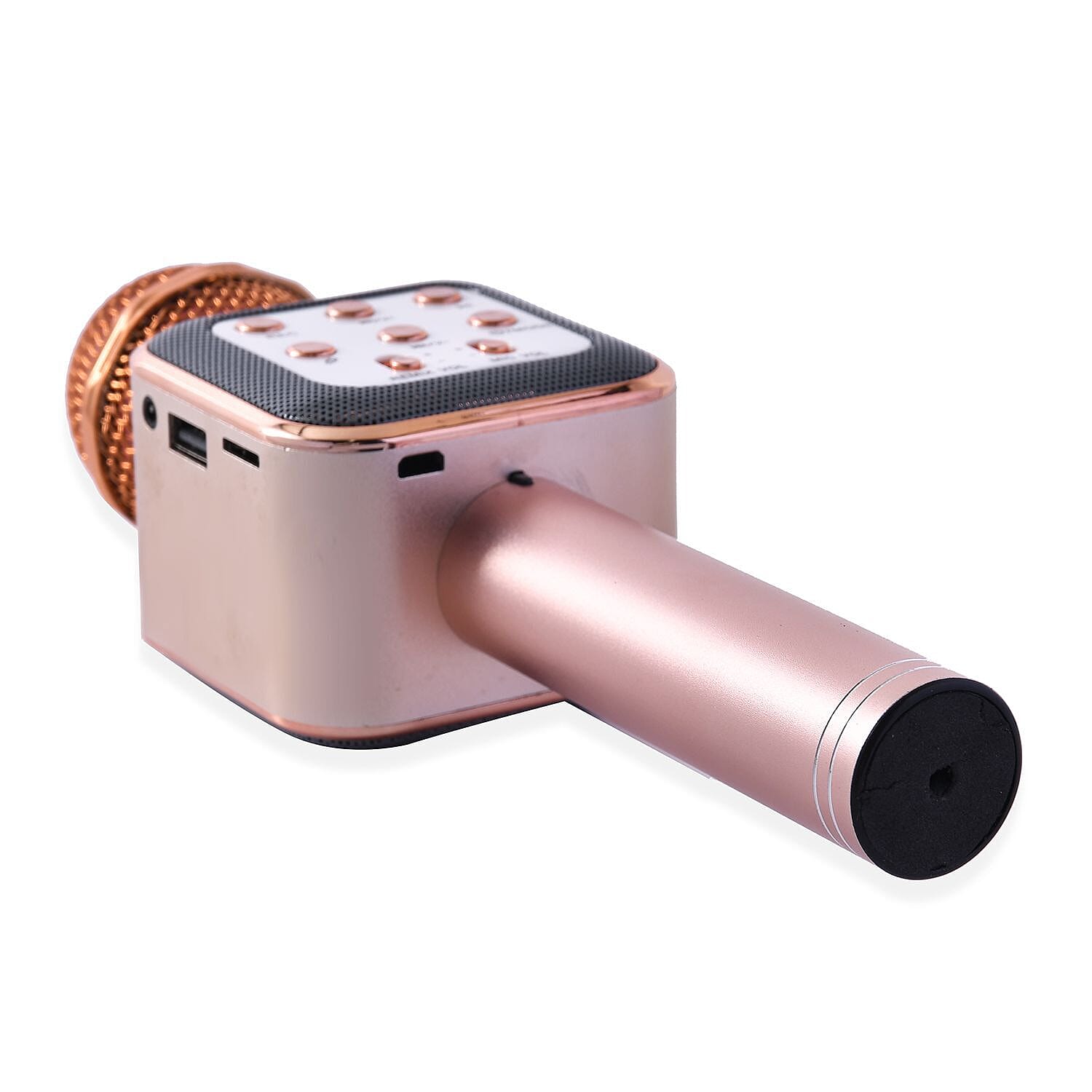 Wireless Bluetooth Karaoke Microphone with LED Lights and USB Charger - Rose