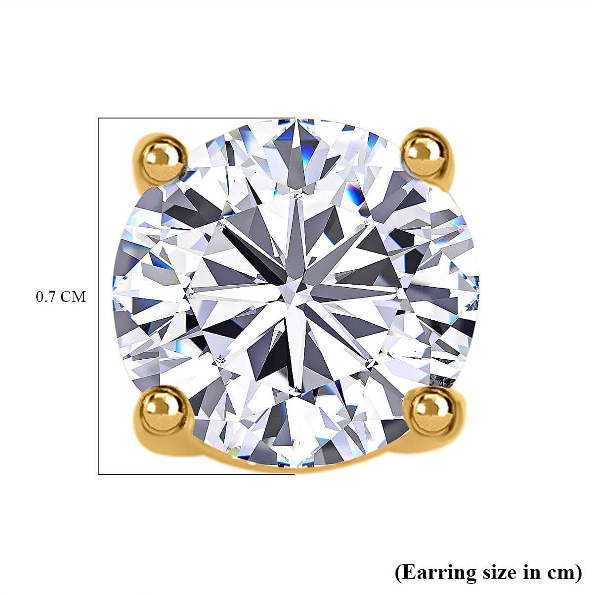 Moissanite  (120 Faceted) Stud Earrings (With Push Back) in Rhodium Overlay Sterling Silver 2.00 Ct.