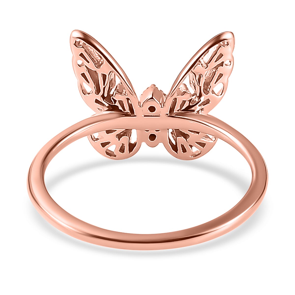 9K Rose Gold SGL Certified Pink Diamond Butterfly Ring 0.20 Ct.