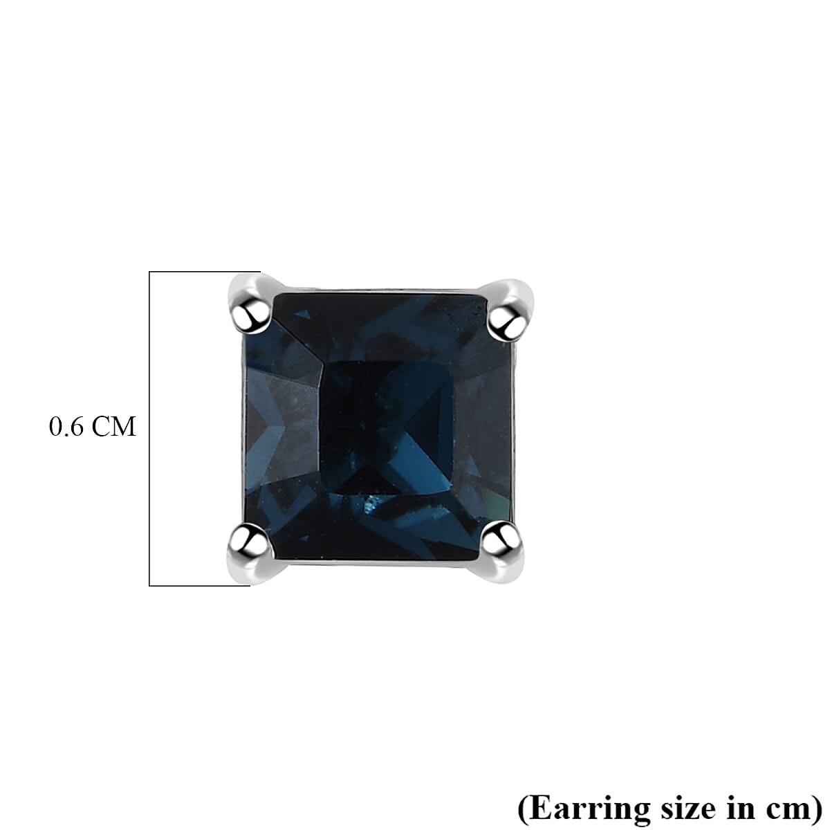 Montana Austrian Crystal Stud Earrings (with Push Back) in Platinum Overlay Sterling Silver