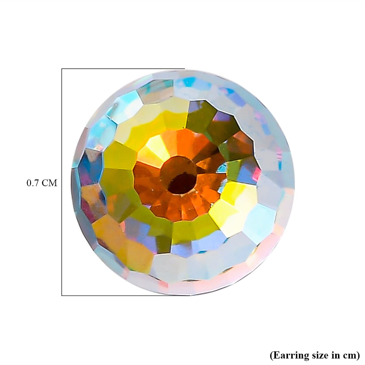 AB Austrian Crystal Ball Stud Earrings (with Push Back) in Platinum Overlay Sterling Silver