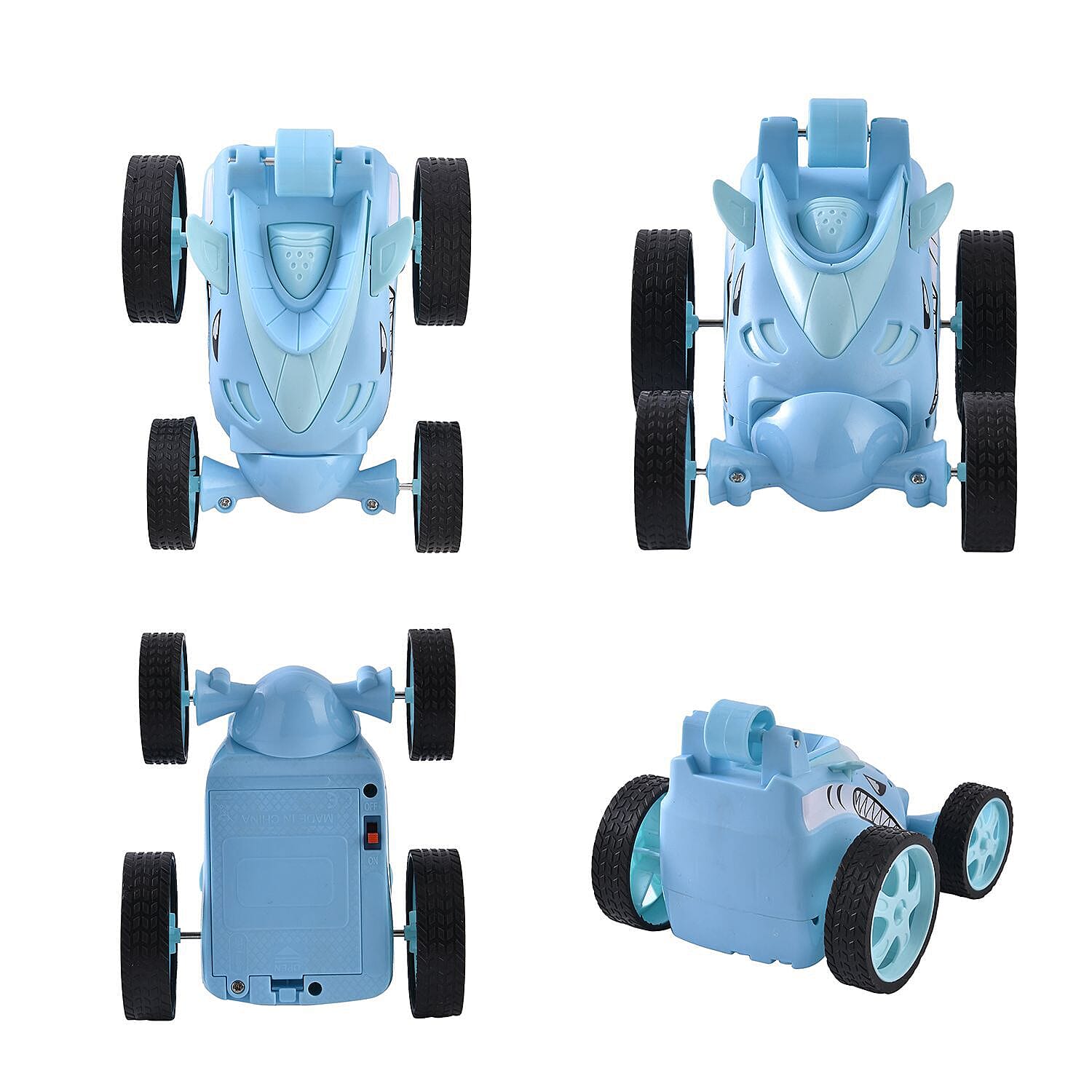 27MHZ 4 Channels Remote Control Rotating Stunt Car - Blue
