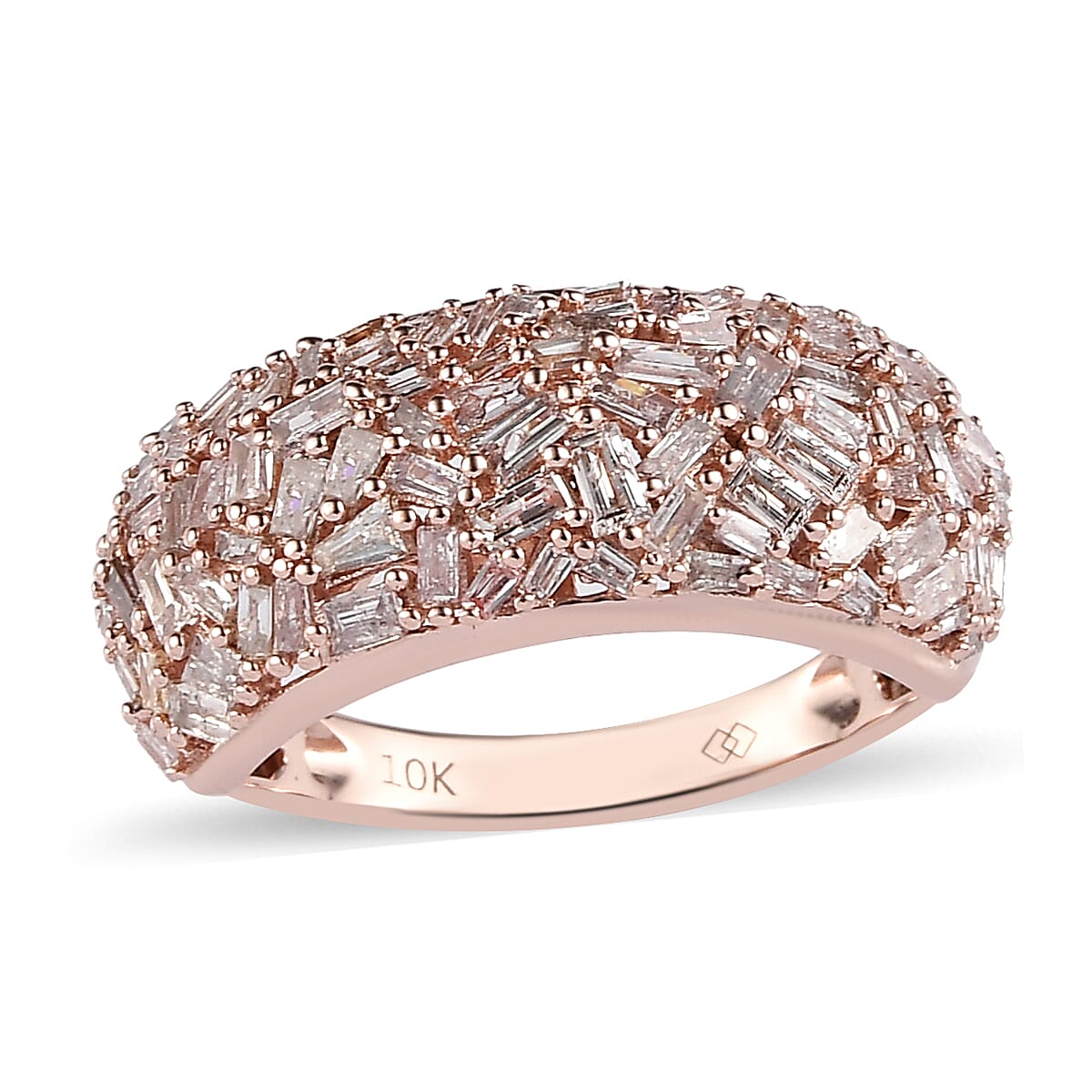 NY Close Out 10K Rose Gold Natural Pink Diamond Ring 1.15 Ct