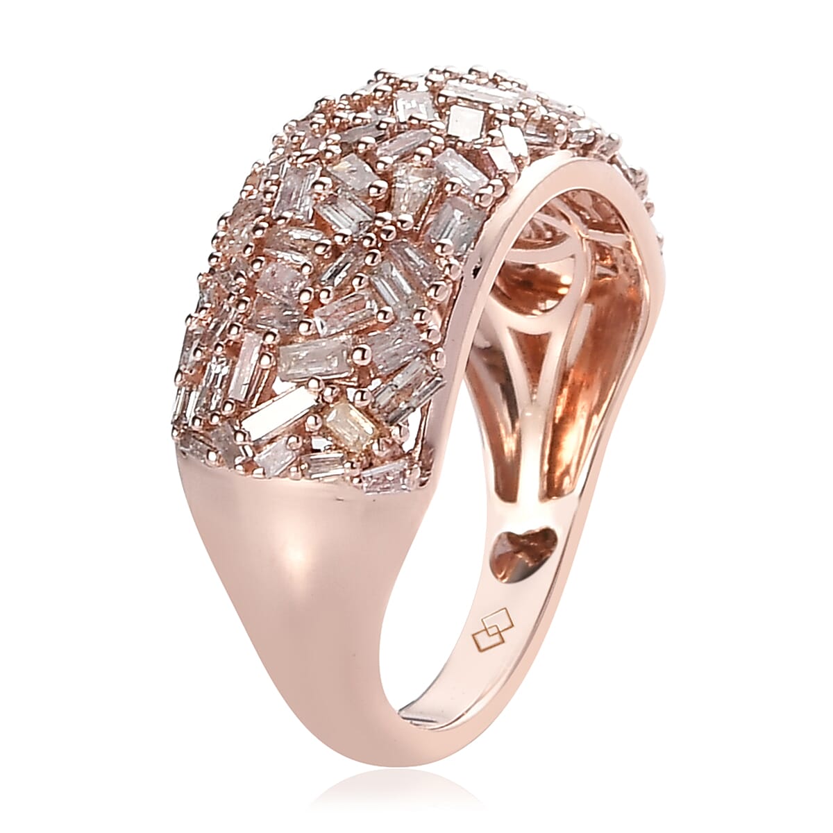 NY Close Out 10K Rose Gold Natural Pink Diamond Ring 1.15 Ct