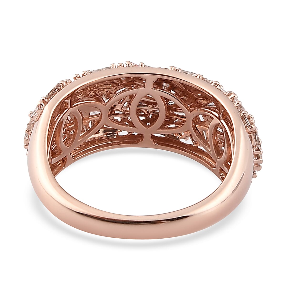 NY Close Out 10K Rose Gold Natural Pink Diamond Ring 1.15 Ct