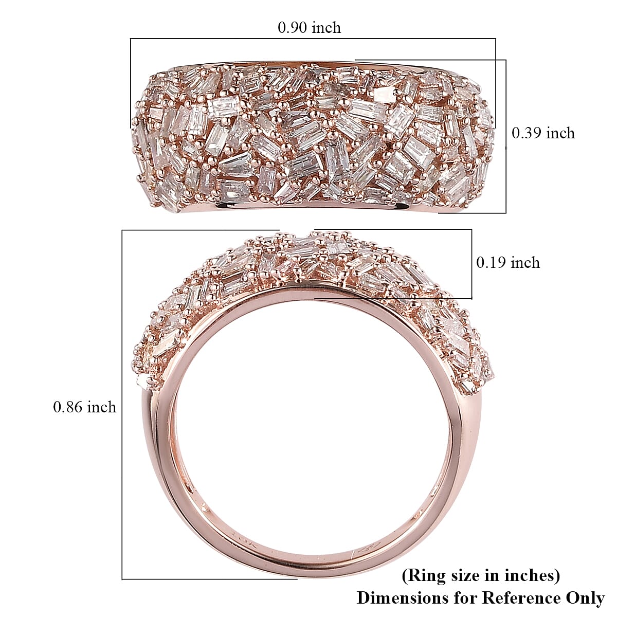 NY Close Out 10K Rose Gold Natural Pink Diamond Ring 1.15 Ct