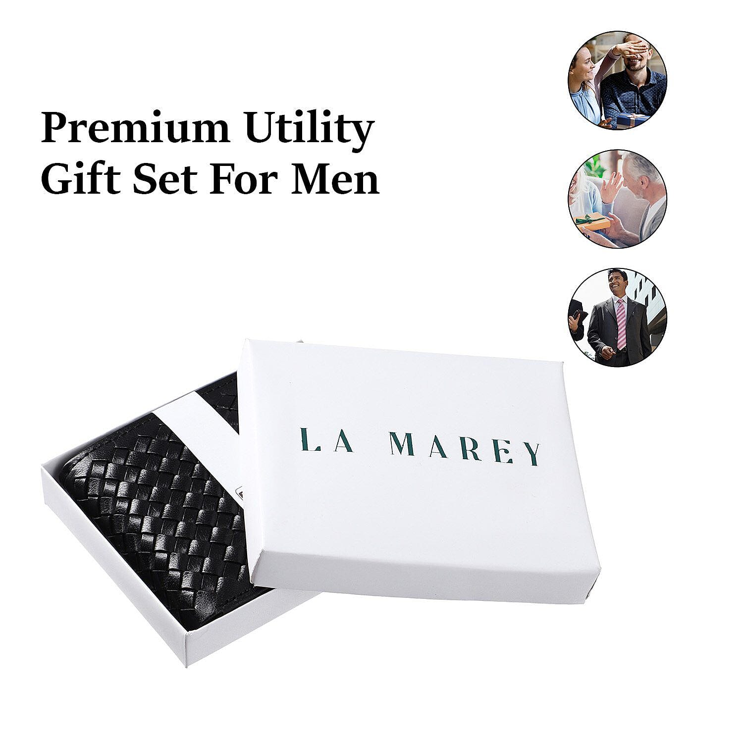 La Marey Hand Woven 100% Genuine Leather Bi-Fold Wallet With RFID protection