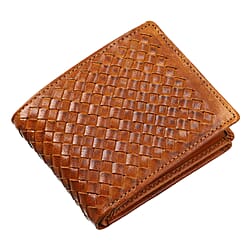 La Marey Hand Woven 100% Genuine Leather Bi-Fold Wallet With RFID protection