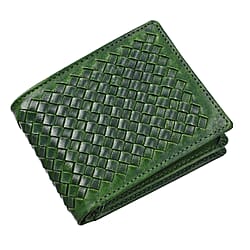 La Marey Hand Woven 100% Genuine Leather Bi-Fold Wallet With RFID protection