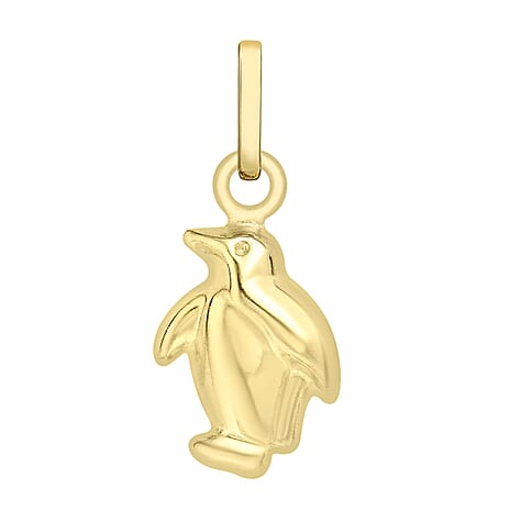 9K Yellow Gold 7mm X 15mm 'Penguin' Pendant
