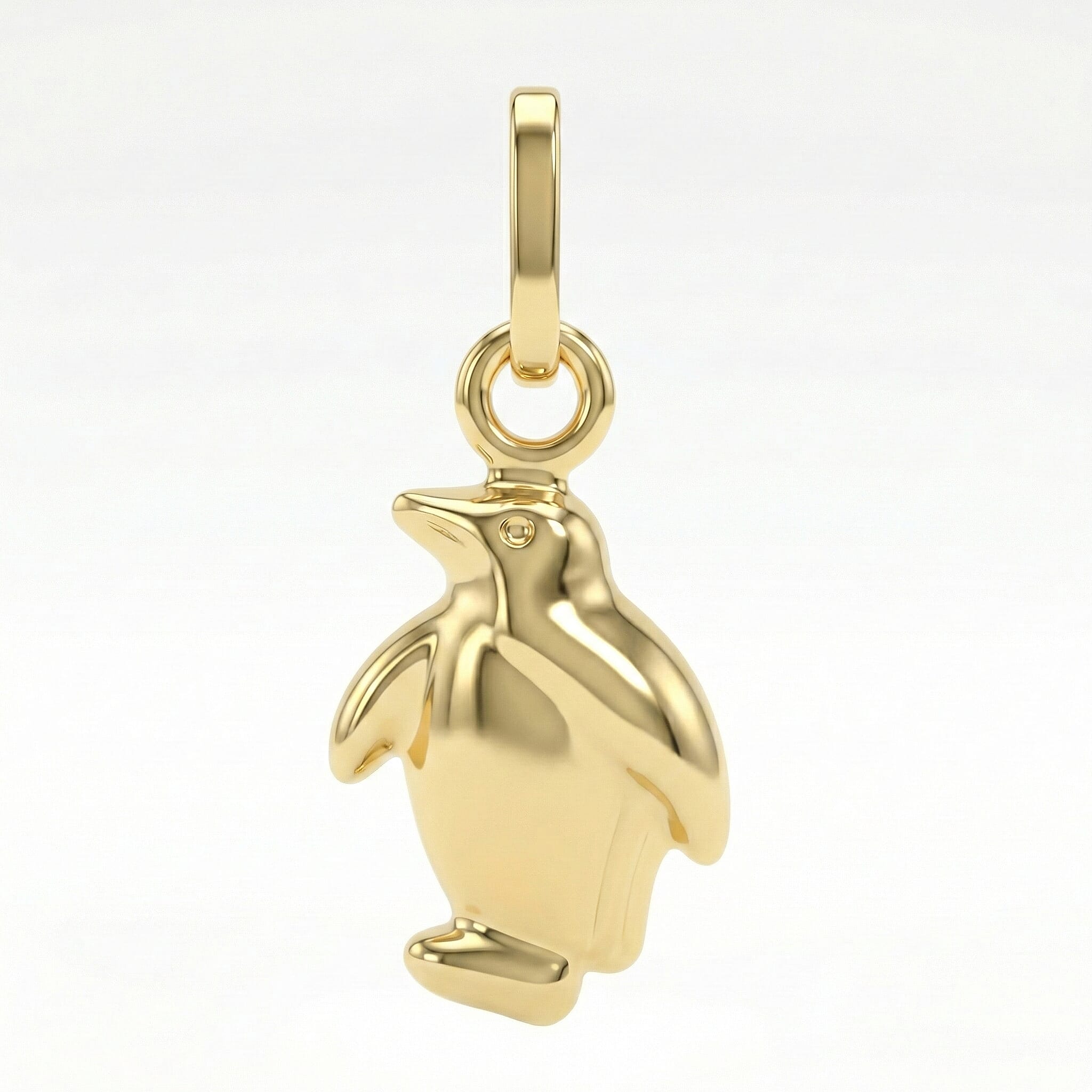 9K Yellow Gold 7mm X 15mm 'Penguin' Pendant