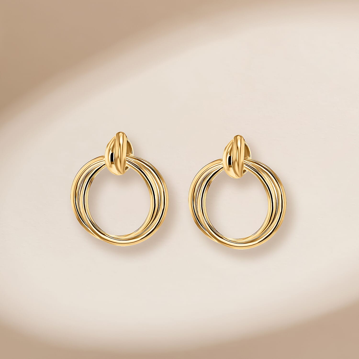 18K Yellow Gold Bail With 16.5mm Double Circle Pendant