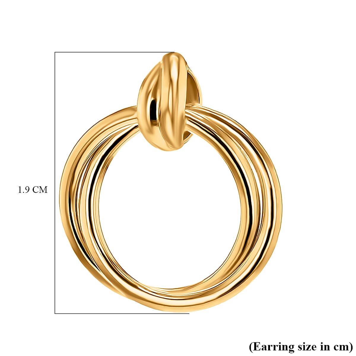 18K Yellow Gold Bail With 16.5mm Double Circle Pendant