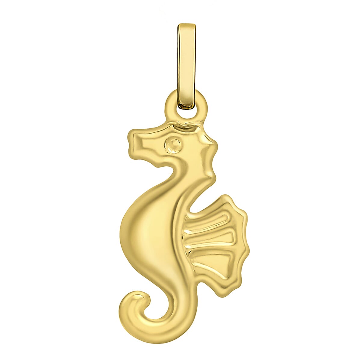9K Yellow Gold 8mm X 19mm Seahorse Pendant