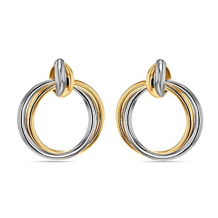 18K Two Colour Gold Yellow And White Gold Bail With 16.5mm Double Circle Pendant