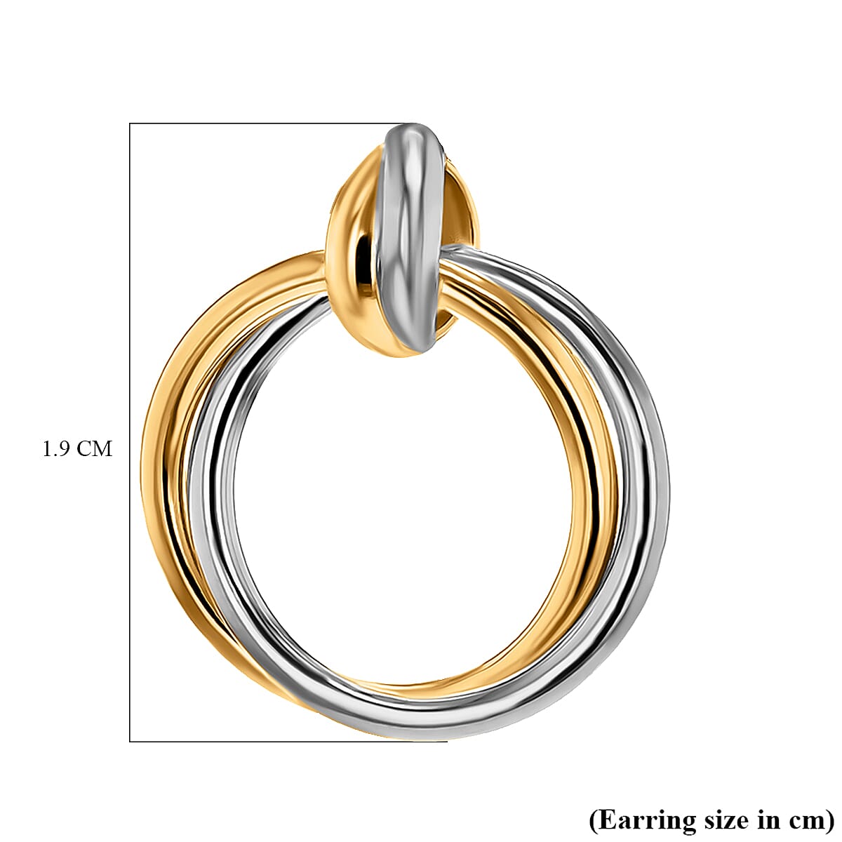 18K Two Colour Gold Yellow And White Gold Bail With 16.5mm Double Circle Pendant