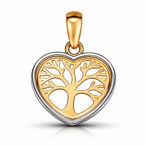 9K Two Colour Gold 13.4mm X 18mm Tree Of Life Pendant
