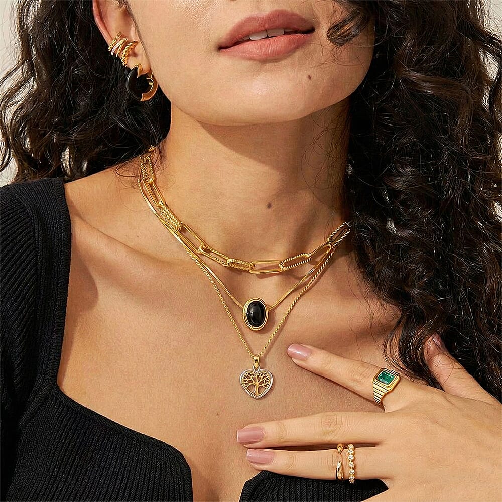 9K Two Colour Gold 13.4mm X 18mm Tree Of Life Pendant