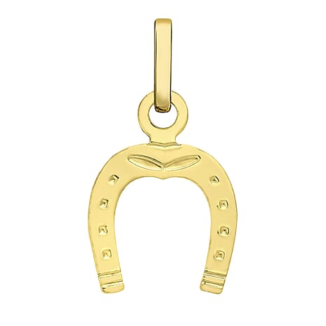 9K Yellow Gold 8mm X 12mm Horseshoe Pendant