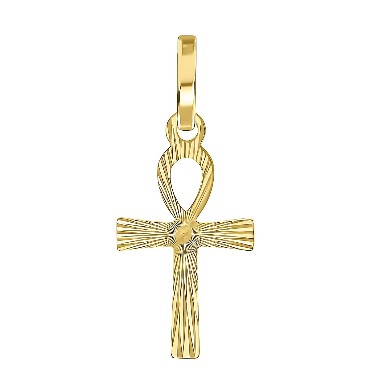 9K Yellow Gold 10mm X 22mm 'Ankh Cross' Pendant