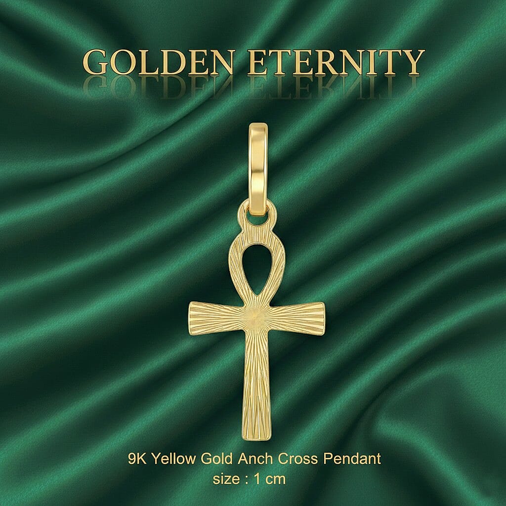 9K Yellow Gold Ankh Cross Pendant