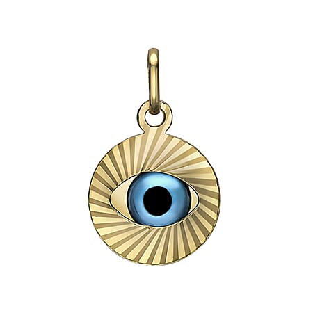9K Yellow Gold 13mm X 21.5mm Diamond Cut Evil Eye Pendant 9K Yellow Gold 13mm X 21.5mm Diamond Cut Evil Eye Pendant
