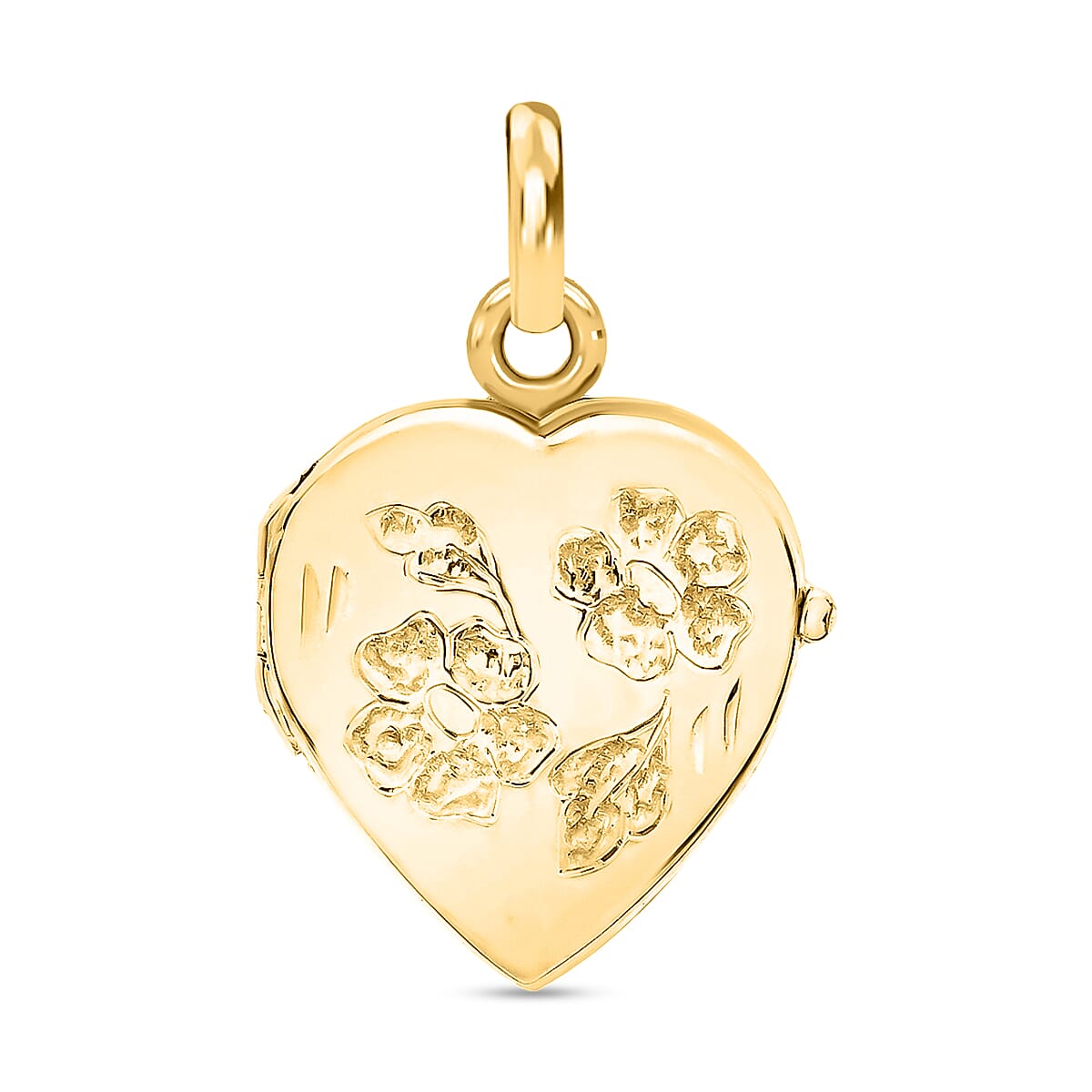 9K Yellow Gold 16mm X 20mm Daisy Detail Heart Locket