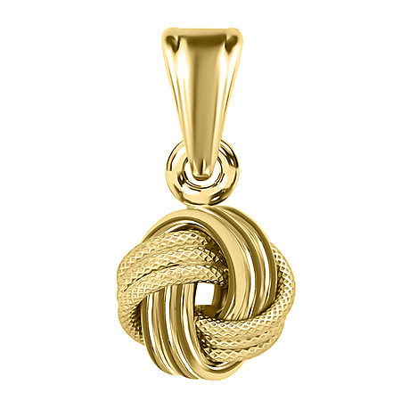 9K Yellow Gold 9mm X 18mm Textured Knot Pendant