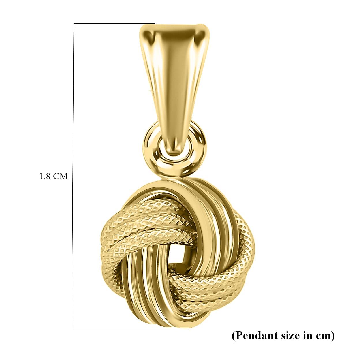 9K Yellow Gold 9mm X 18mm Textured Knot Pendant 9K Yellow Gold 9mm X 18mm Textured Knot Pendant