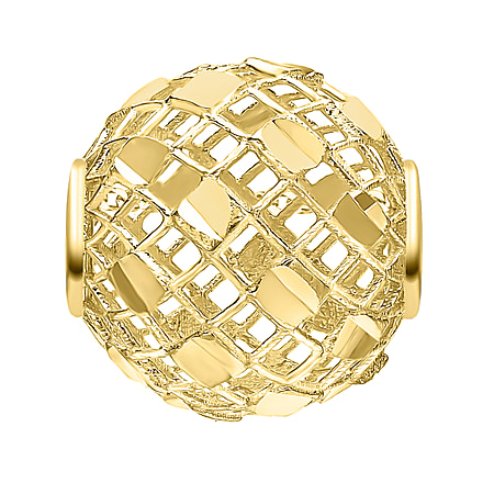 9K Yellow Gold 10mm Diamond Cut Mesh Ball Pendant