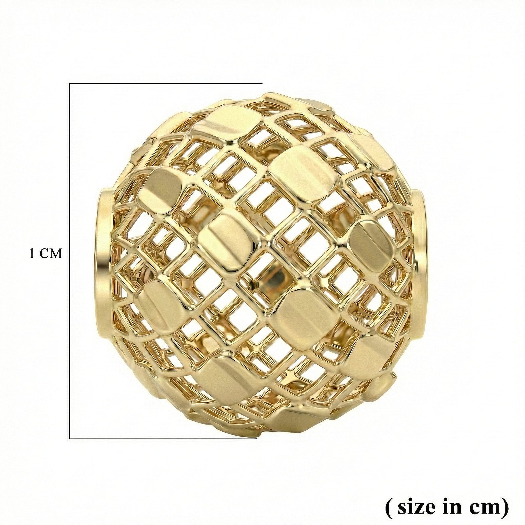 9K Yellow Gold Diamond Cut Mesh Ball Pendant