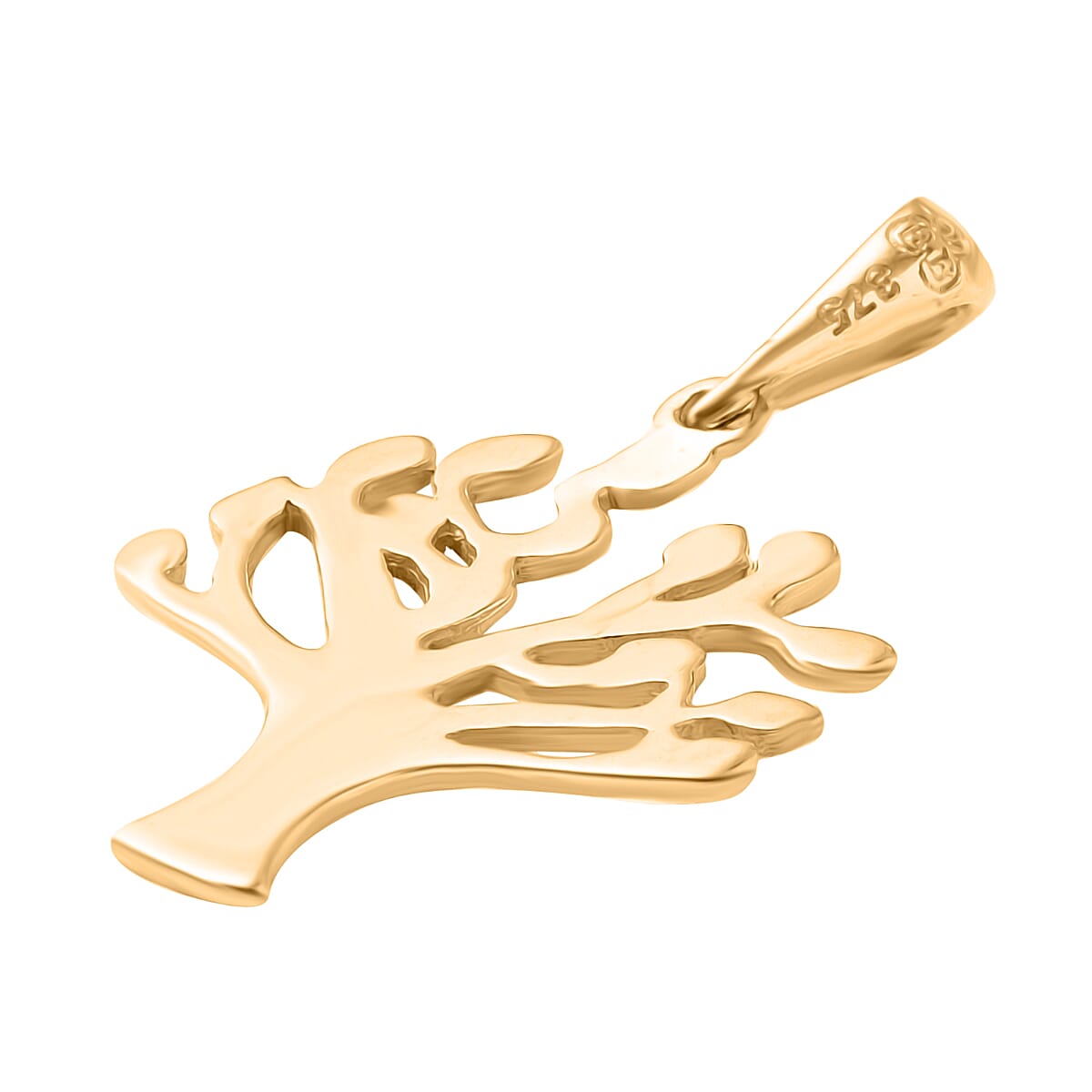 9K Yellow Gold 15.5mm X 26mm 'Tree Of Life' Pendant